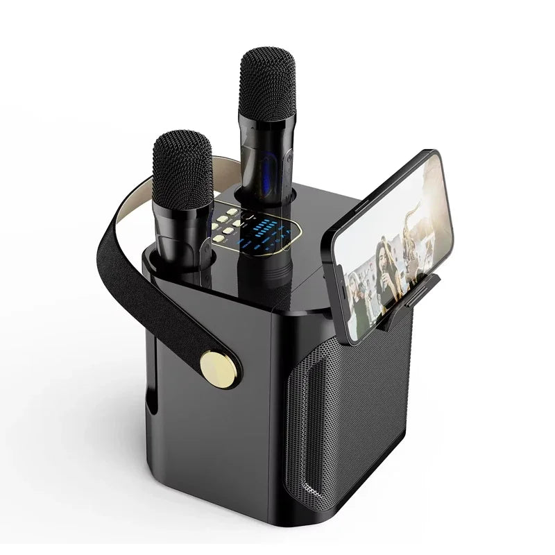 Premium Portable Bluetooth Karaoke Speaker with 360 Stereo Sound and Dual Microphones
