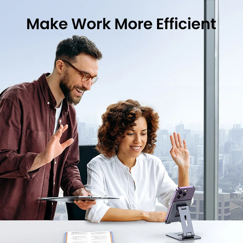 Adjustable Aluminium Desk Phone Stand Holder for Smartphones and Small Tablets 4 to 7.2 Inch