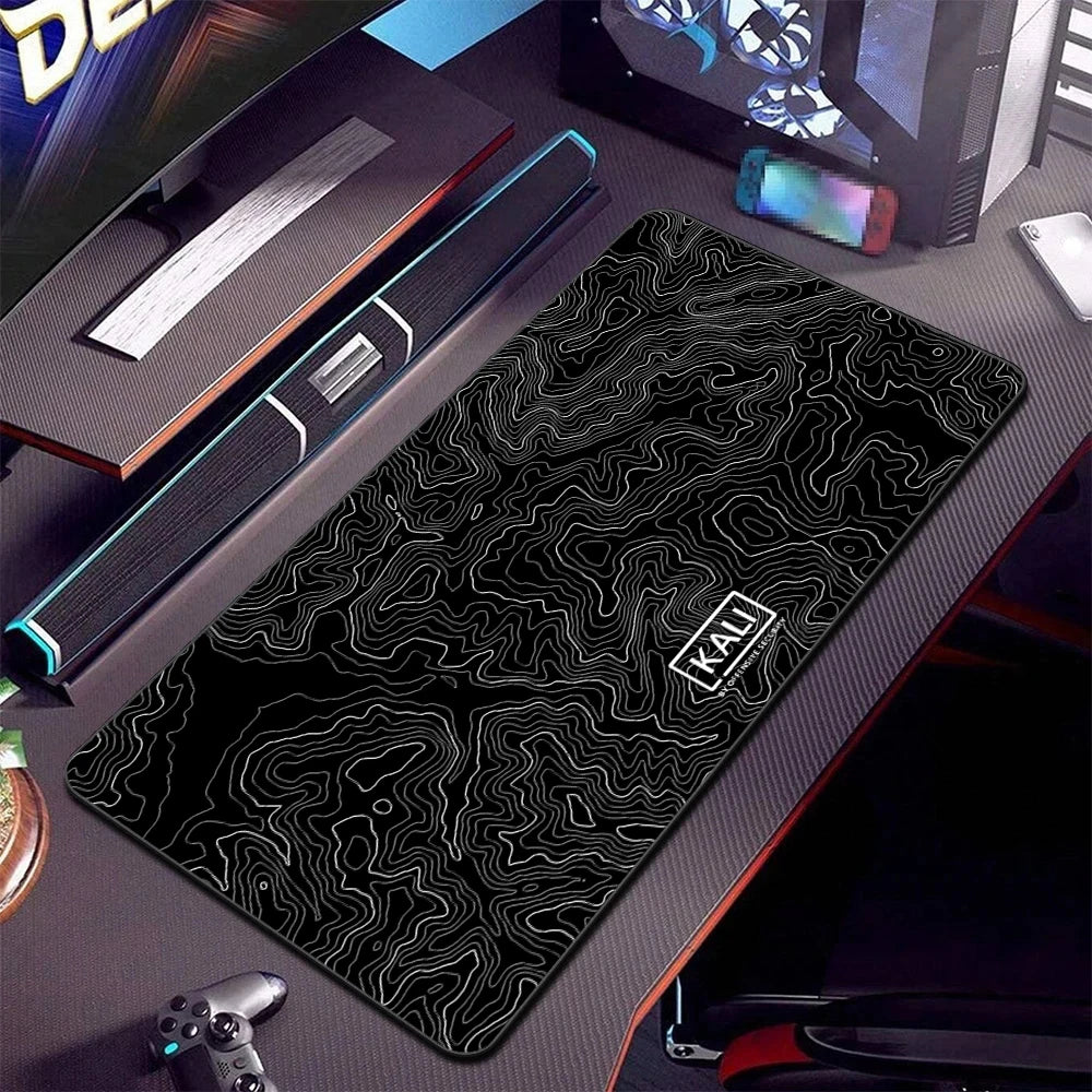 Extra Large Contour Map Gaming Mouse Pad Non-Slip Natural Rubber Desk Mat for Keyboard and Laptop