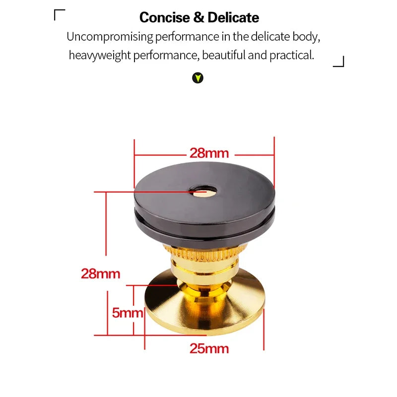 Pure Copper Gold Speaker Isolation Spikes and Foot Pads Set for Floor Standing Speakers