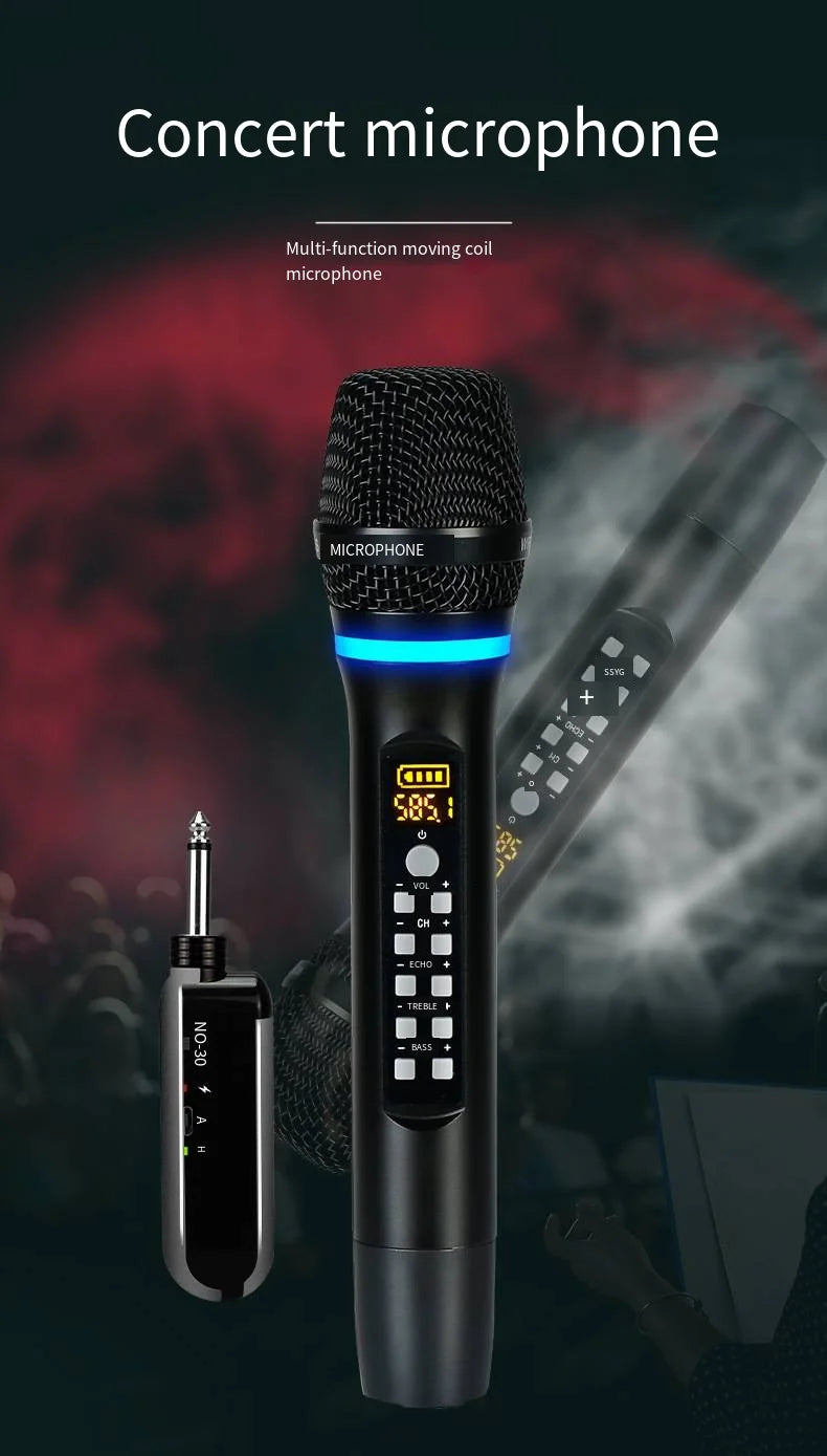 Wireless UHF Handheld Microphone with Bluetooth for Karaoke Party Church and Live Performances