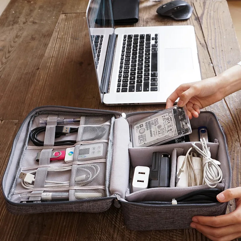 Water Resistant Travel Organiser for Electronics Accessories Cables Mouse Power Bank Large Capacity