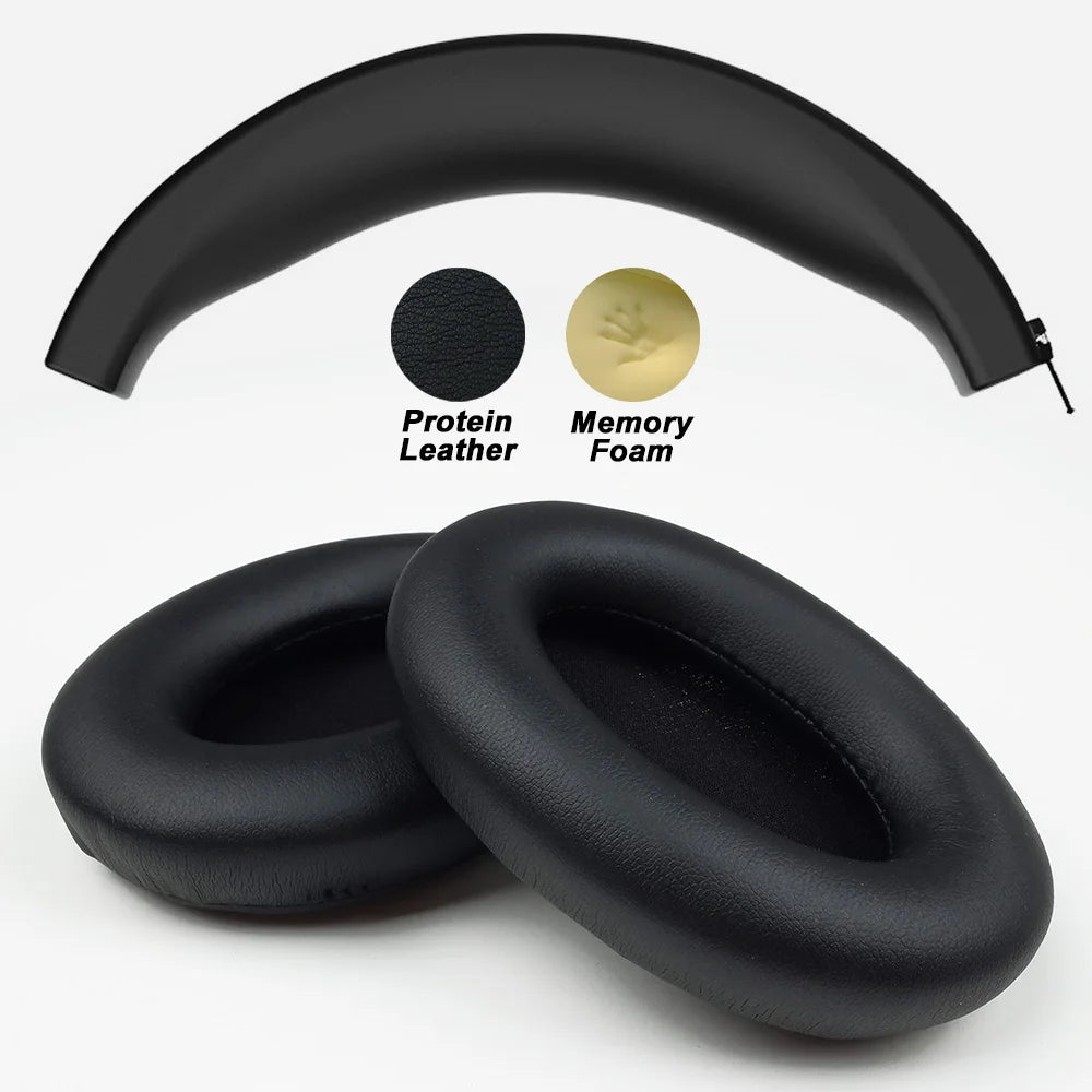 Premium Replacement Memory Foam Protein Leather Earpads Cushions for Over-Ear WH-1000XM3 Headphones