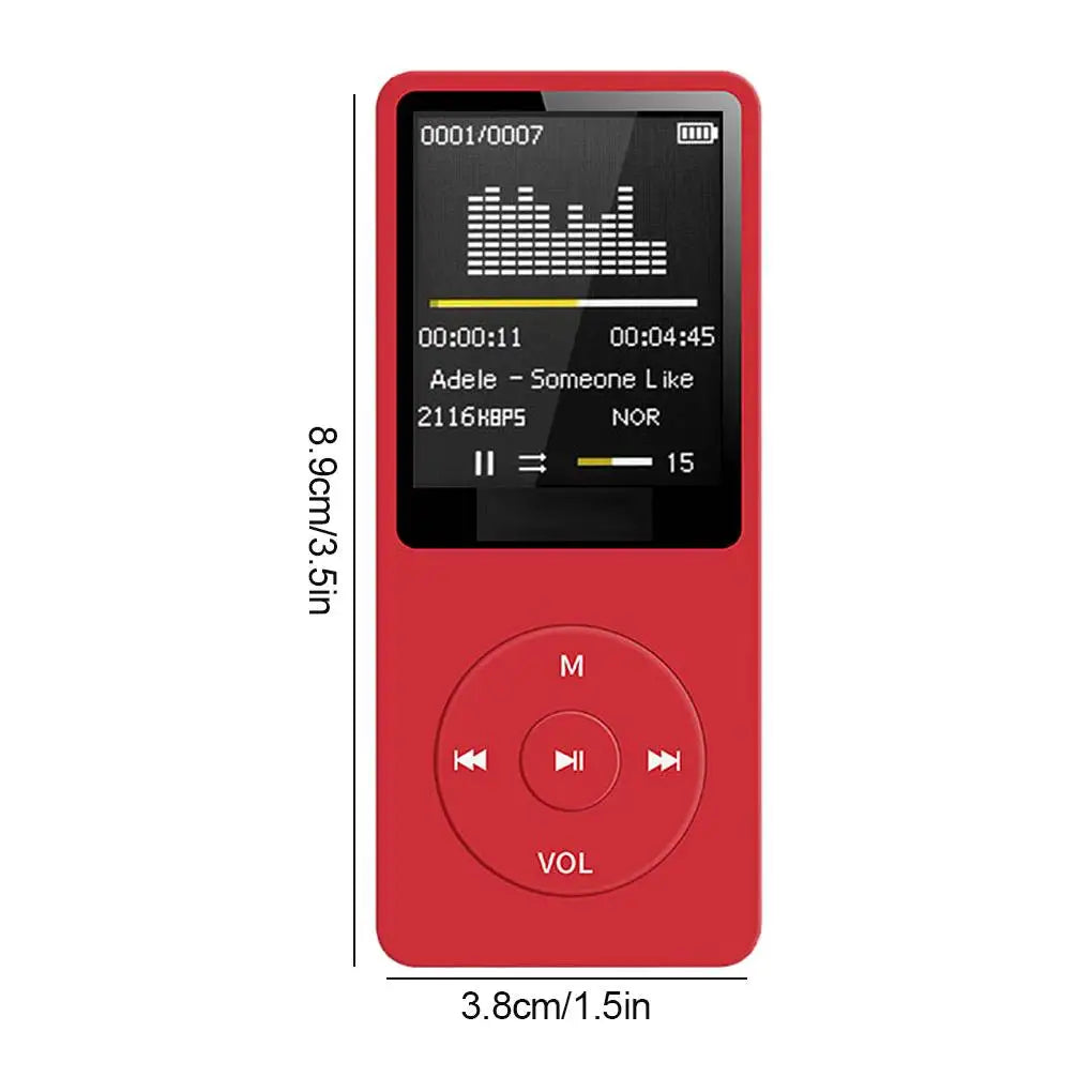 Ultra-Thin Portable MP3 Player with Lossless Audio FM Radio Voice Recorder and Expandable Storage