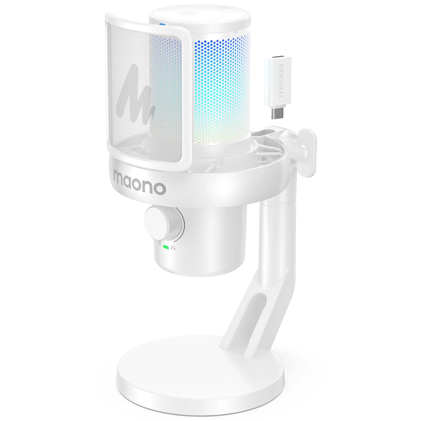 Wireless USB Gaming Microphone with AI Voice Changer Noise Reduction for PC Laptop Streaming