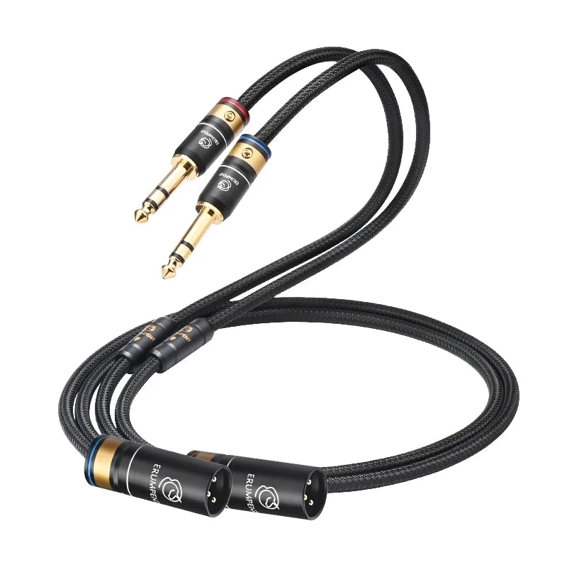 Premium 6.35mm TRS to XLR Balanced Stereo Audio Cable for Microphone and Speaker Connection