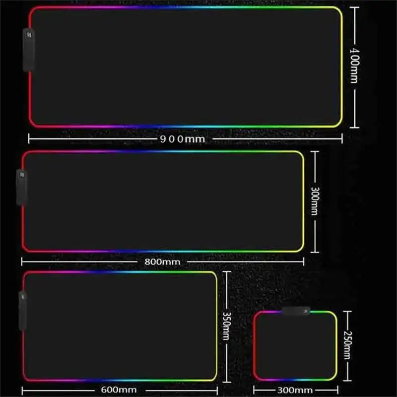 RGB LED Gaming Mouse Pad XXL Large Waterproof Desk Mat with Non Slip Base and Soft Surface