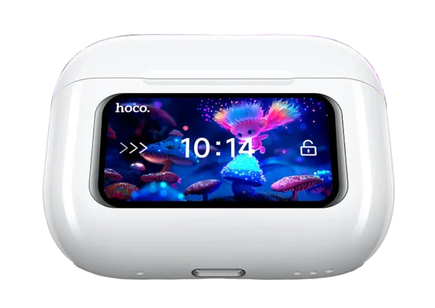 Wireless Touch Screen Bluetooth Earbuds with LED Display In-Ear Sports Gaming Headphones Case White