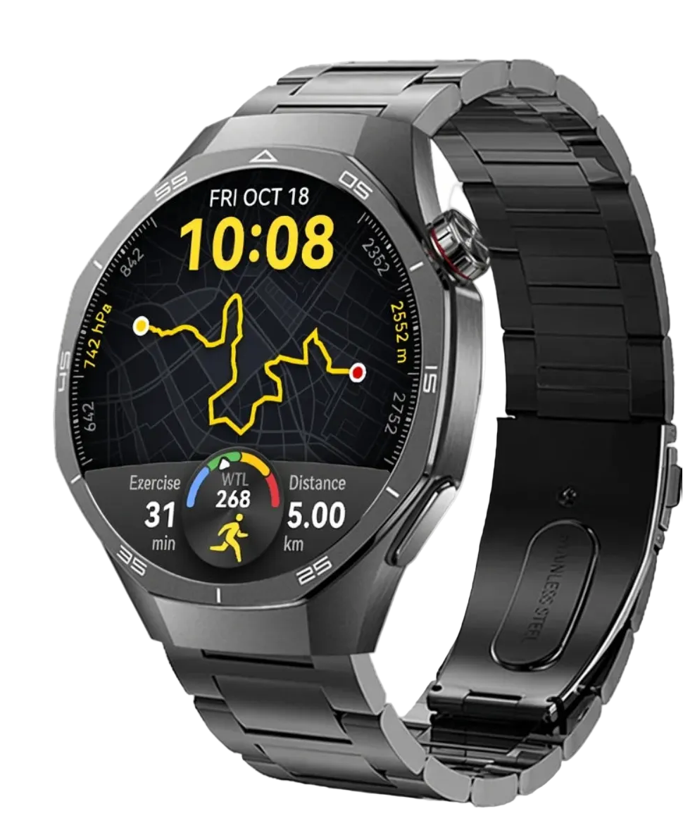 1.43" AMOLED GPS NFC Smart Watch with Bluetooth Calling & Health Monitor Waterproof Sports