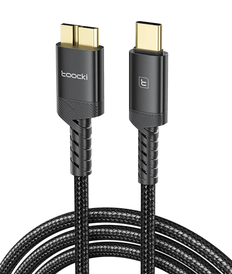 USB-A or USB-C to Micro B Data Cable 5Gbps High Speed Transfer for Hard Drives and Devices