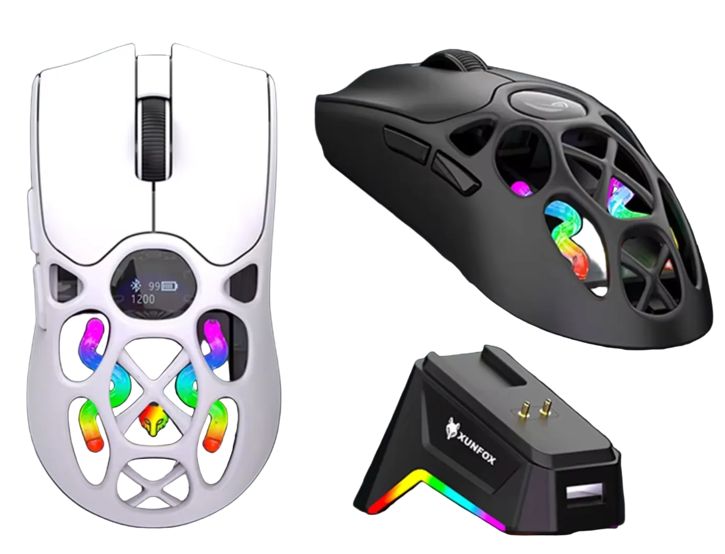 Wireless Bluetooth Gaming Mouse with Three Modes 12000DPI and RGB Lighting Effects for Laptop