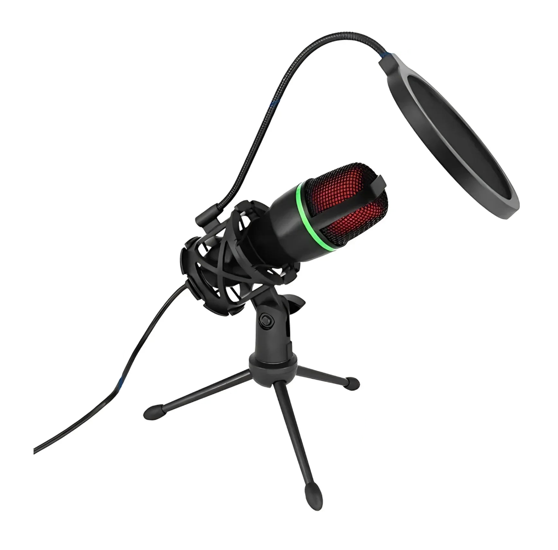 Professional Condenser Microphone Kit with RGB Lighting and Tripod for Streaming and Recording