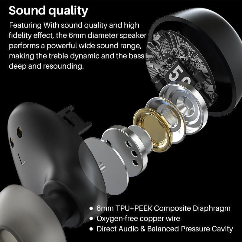 Wireless Bluetooth 5.3 In-Ear Earbuds with Microphone Waterproof Mini Headphones for Sport and Calls