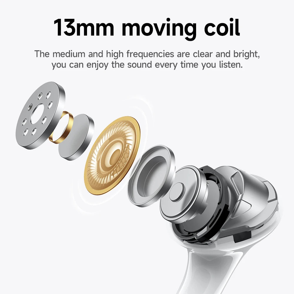 Wireless Touch Screen Bluetooth Earbuds with LED Display In-Ear Sports Gaming Headphones Case White