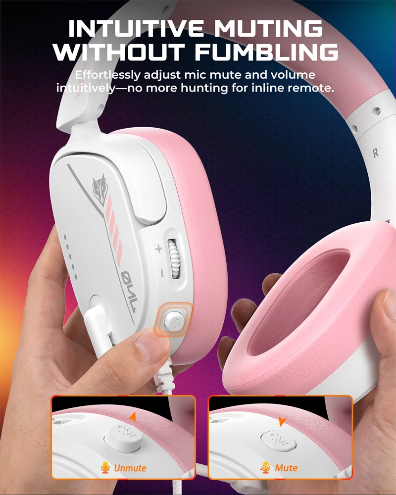 Lightweight Gaming Headset with Clear Mic and 3.5mm Audio Jack for Console and PC