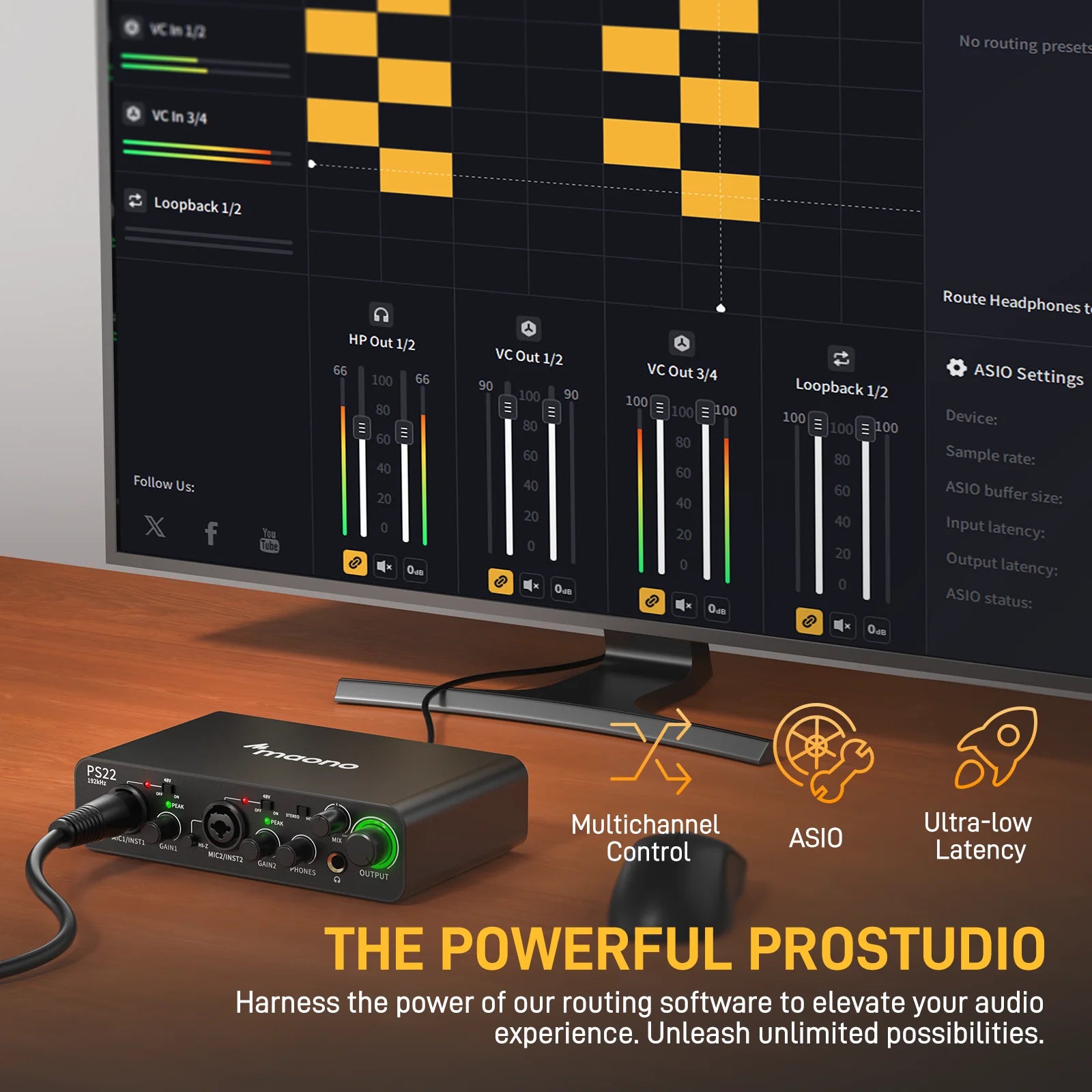 USB Audio Interface with Dual USB Connectivity 24bit 192kHz 60dB Preamp for PC and Phone Recording
