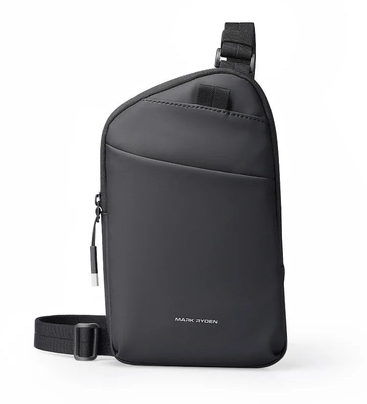 Lightweight Crossbody Chest Bag for Men Water Resistant Sling With USB Charging For Travel and Walking