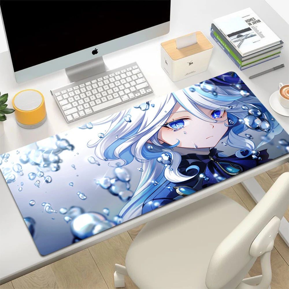 XL Anime Gaming Mouse Pad with Anti-slip Rubber Base, Stitched Edges, Custom Print Options