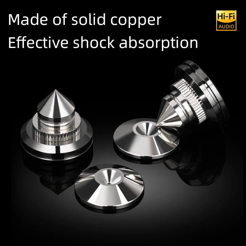 Premium Solid Steel Speaker Isolation Feet and Spike Pads for Amplifiers and CD Players