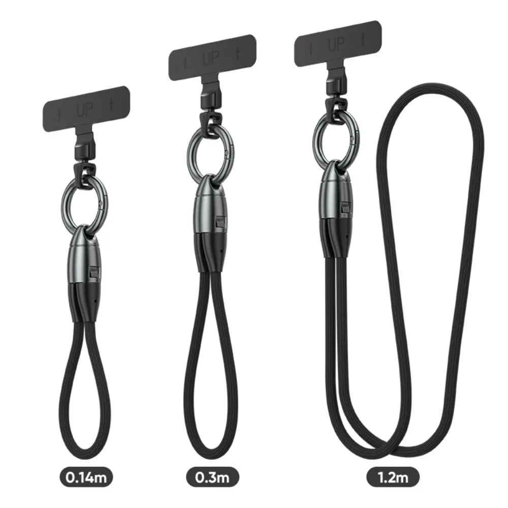 240W USB C to USB C Fast Charging Braided Cable with Keychain Strap in Multiple Lengths