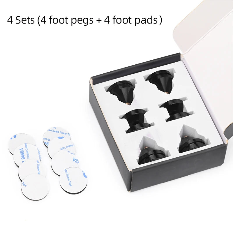 High Quality Aluminium Alloy HiFi Speaker Isolation Feet Pads with Shock Absorbing Pins