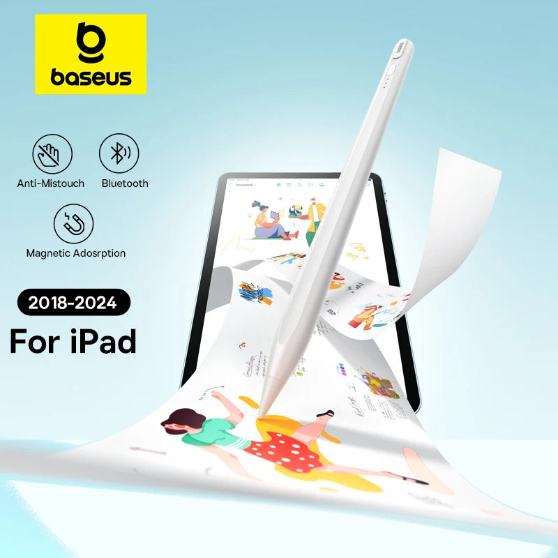 Bluetooth Stylus with Palm Rejection and Tilt Support for iPad Pro Mini Air 2018–2024 Compatible