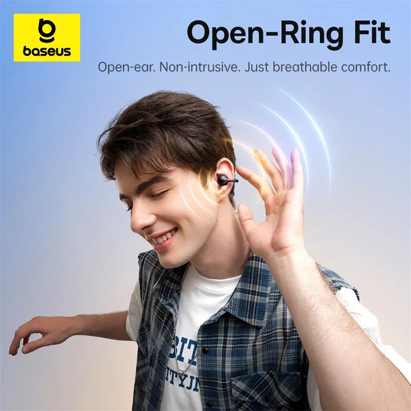 Open Ear Clip Wireless Earbuds Bluetooth 6.0 Sports Headphones IP55 Waterproof 38H Playtime