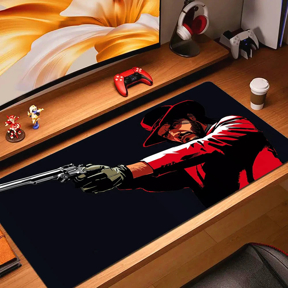 Large Non-slip Gaming Mouse Pad with Stitched Edges and Comfortable Rubber Base for Desktop Use