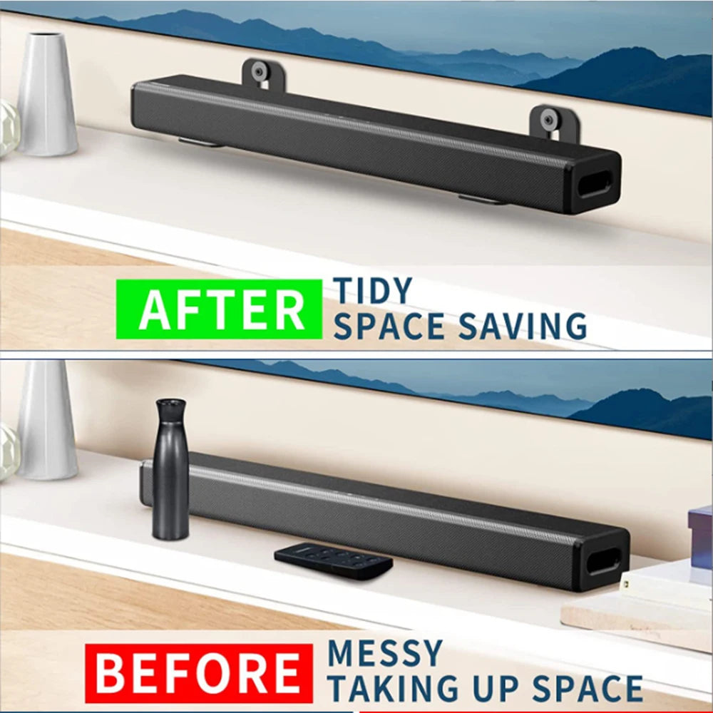 Universal Wall Mount Brackets for Sound Bar Speakers Compatible with Home Theatre Systems