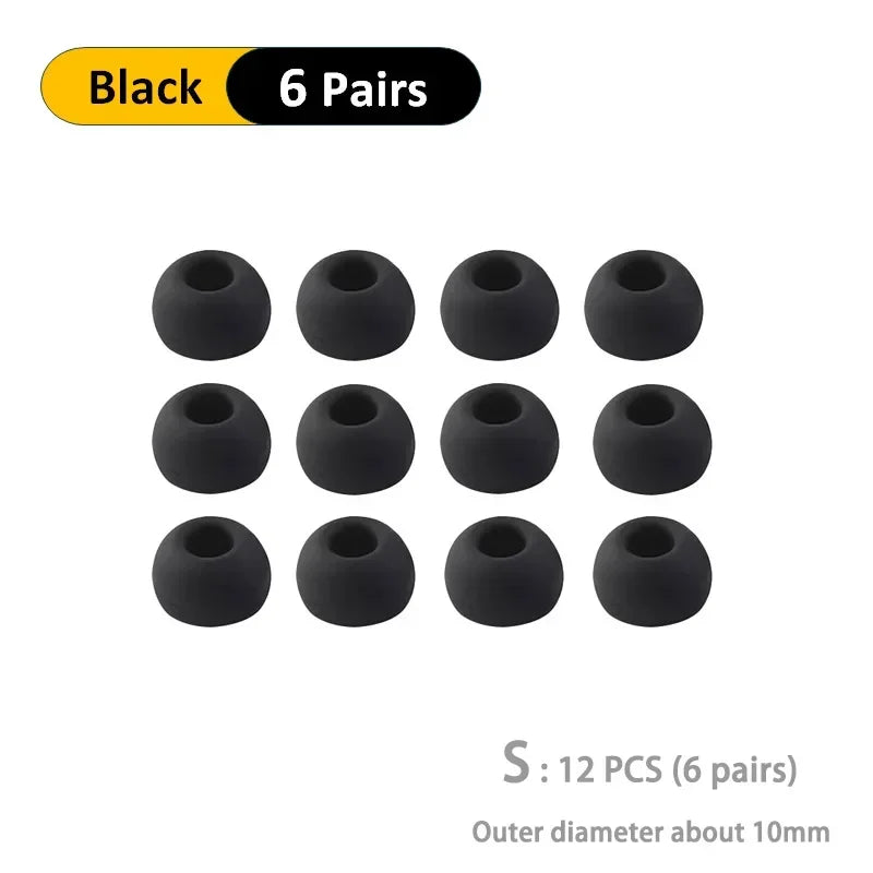 Soft Silicone Replacement Eartips 6-Pair S/M/L Cushions for In-Ear Headphones Earbud Set