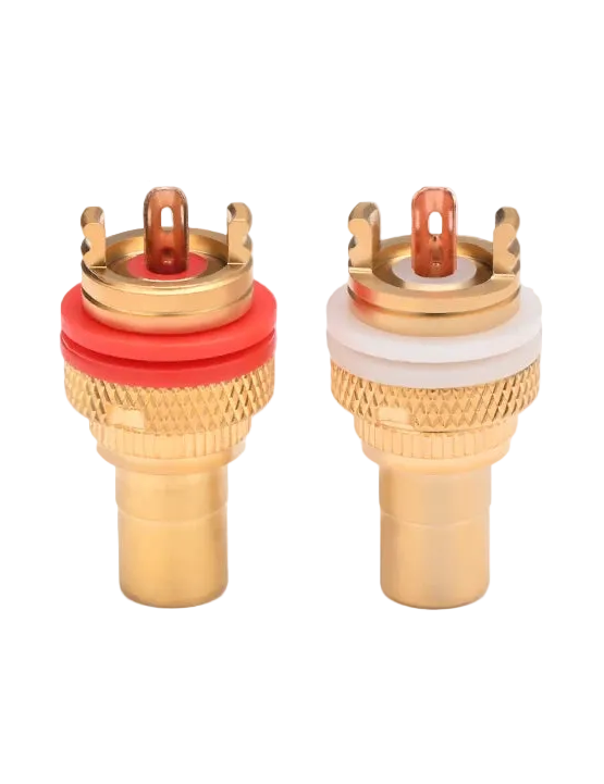 Premium HiFi RCA Female Socket Pure Copper Gold Plated Audio Connector for Amplifiers