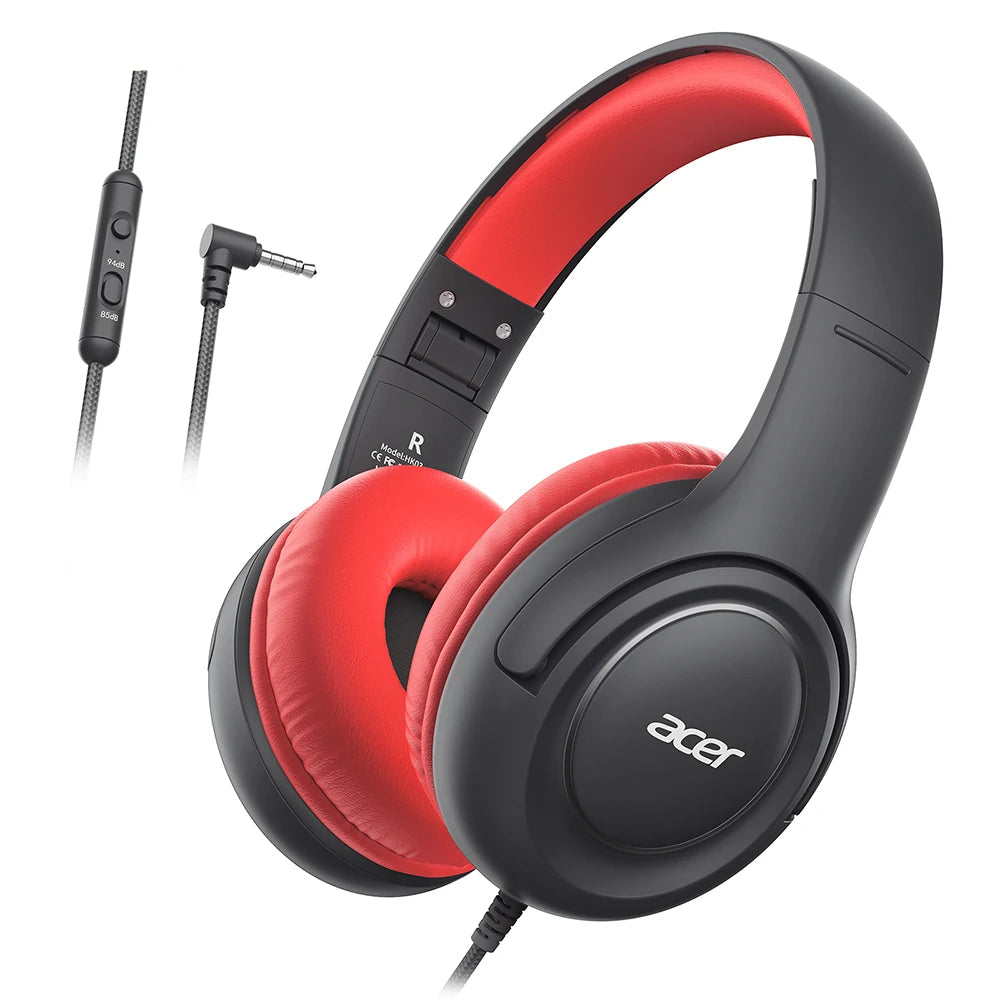 Kids Wired On Ear Headphones with Safe Volume Limiter and 3.5mm Jack for School and Play