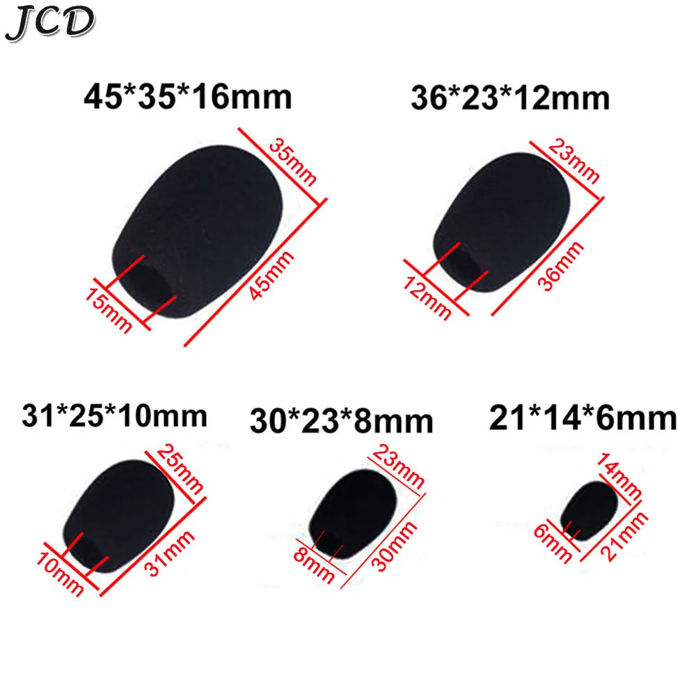 JCD 10pcs Mini Microphone Foam Covers, Windshield Sponge Mic Protectors for Headsets