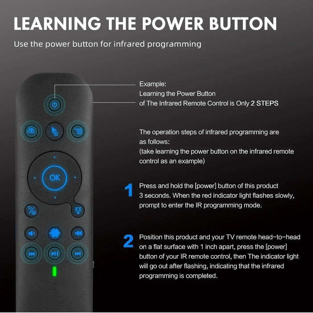 Wireless Dual Mode Air Mouse Voice Remote with Bluetooth and 2.4G for TV Box and Projector