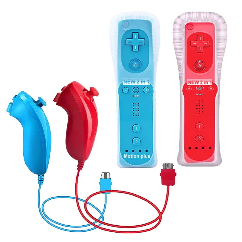 Wireless Motion Plus Remote Controller and Nunchuck Set for Wii Console Gaming Experience