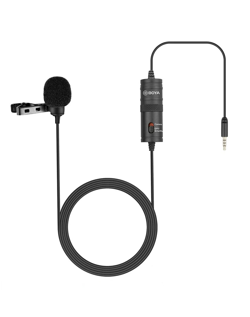 Universal Clip-On Lavalier Microphone 6m Cable 3.5mm TRRS Phone Camera PC Streaming Recording