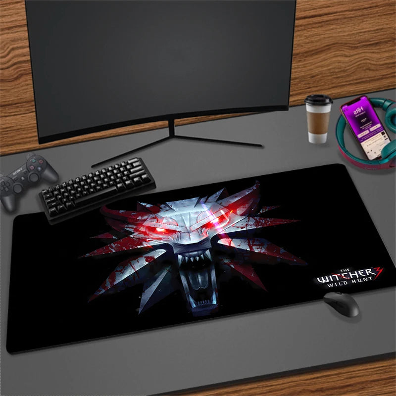 Large Cartoon Gaming Mouse Pad with Stitched Edges Non-Slip Rubber Base for Desktops and PCs