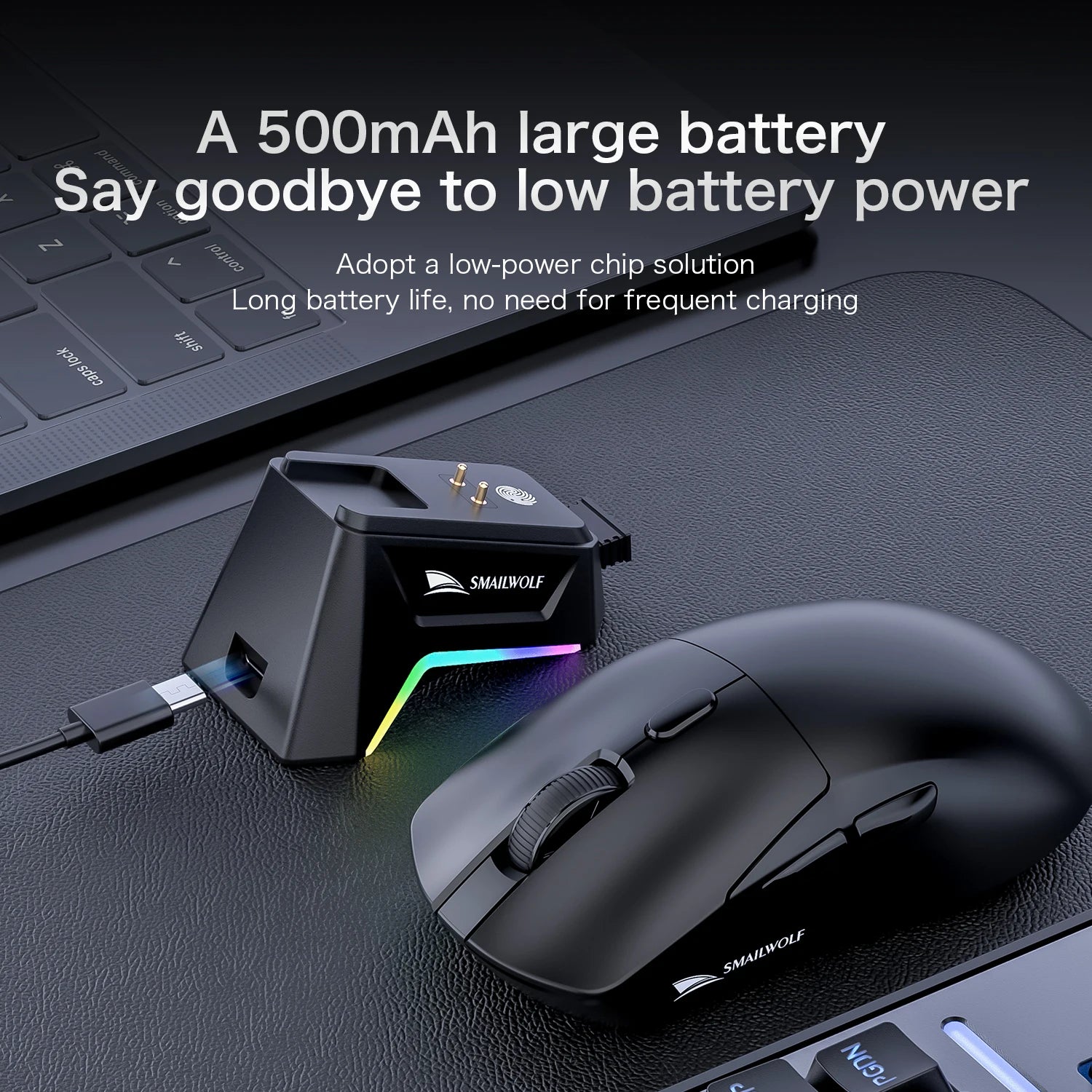 Bluetooth Wireless Gaming Mouse with Three-Mode Connectivity for Laptop and Office Use