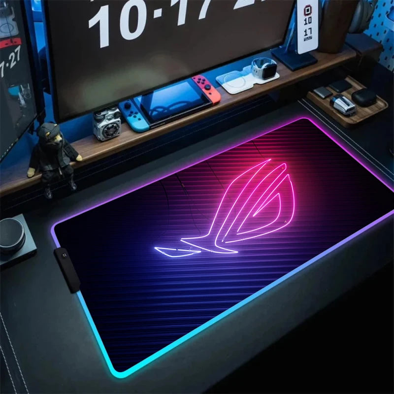 Large RGB Gaming Mouse Pad with Backlight Non Slip Surface for Keyboard and Desk Protection