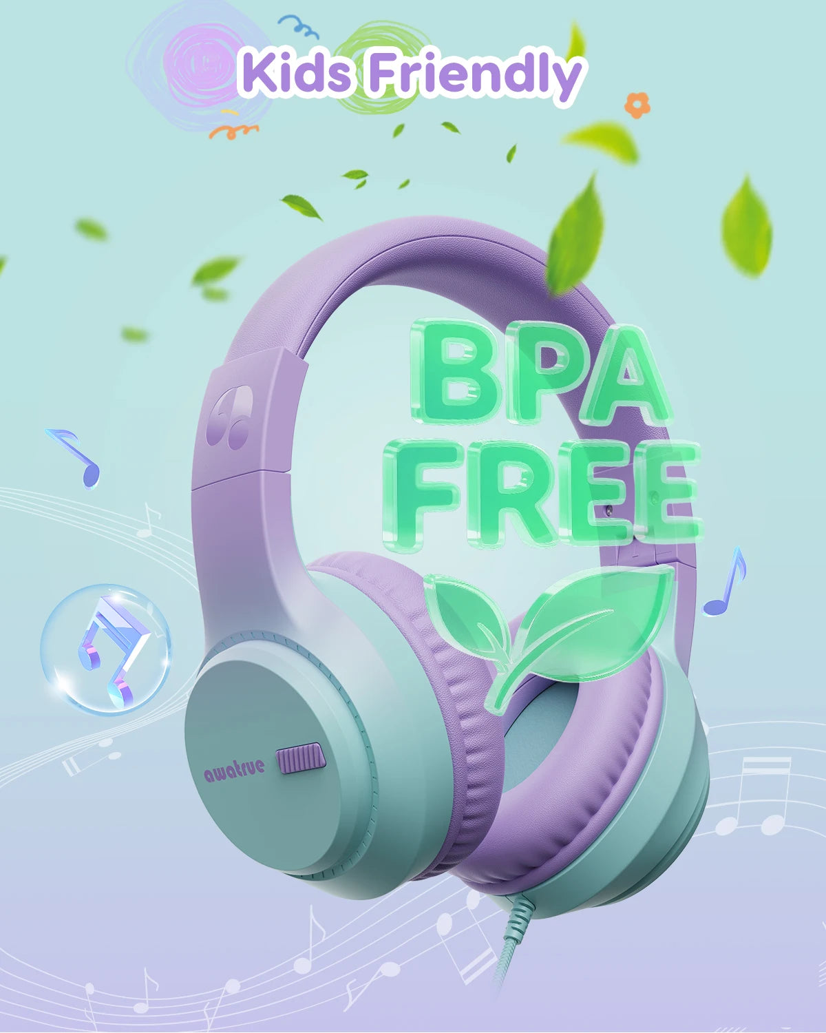 Children’s Wired Headphones with Microphone and Volume Limiter for Safe and Clear Listening