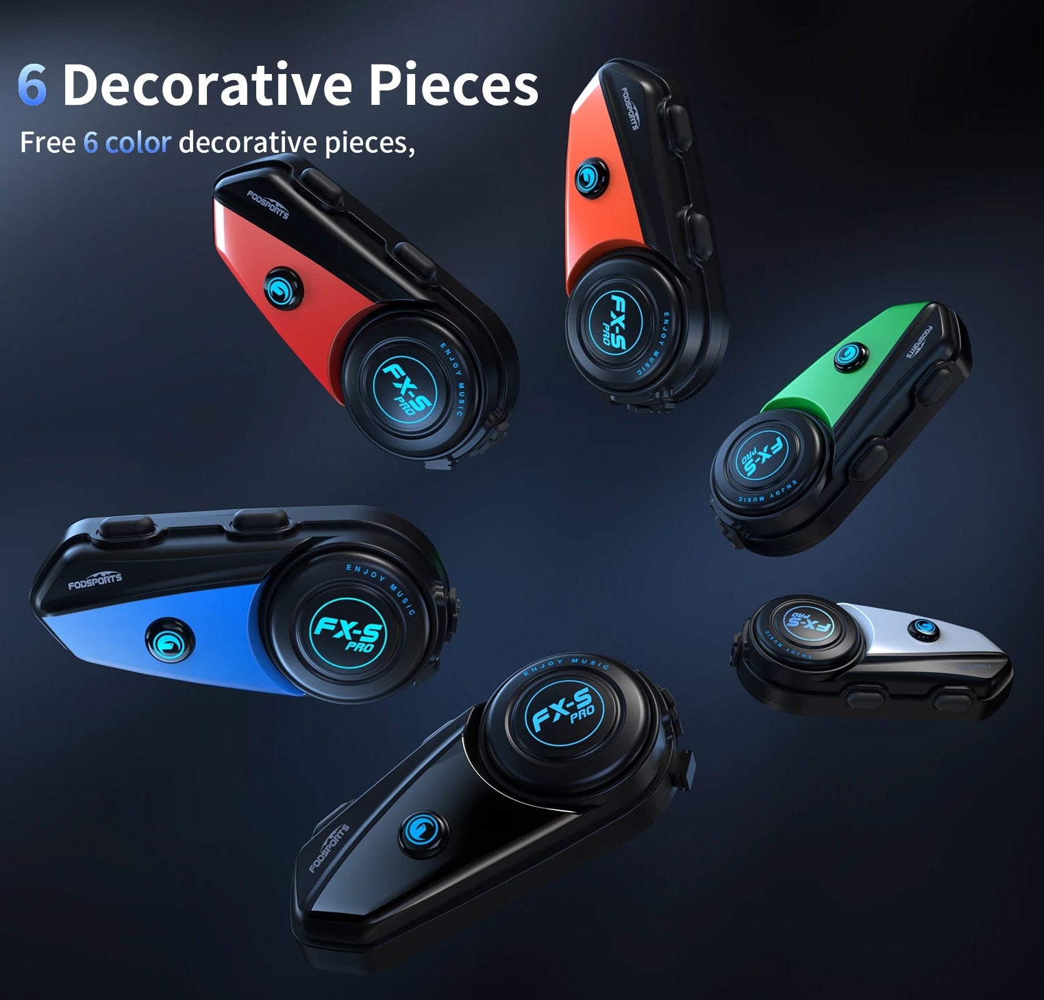 Motorcycle Bluetooth Helmet Intercom Headset with Noise Reduction and Universal Pairing 1000m Range