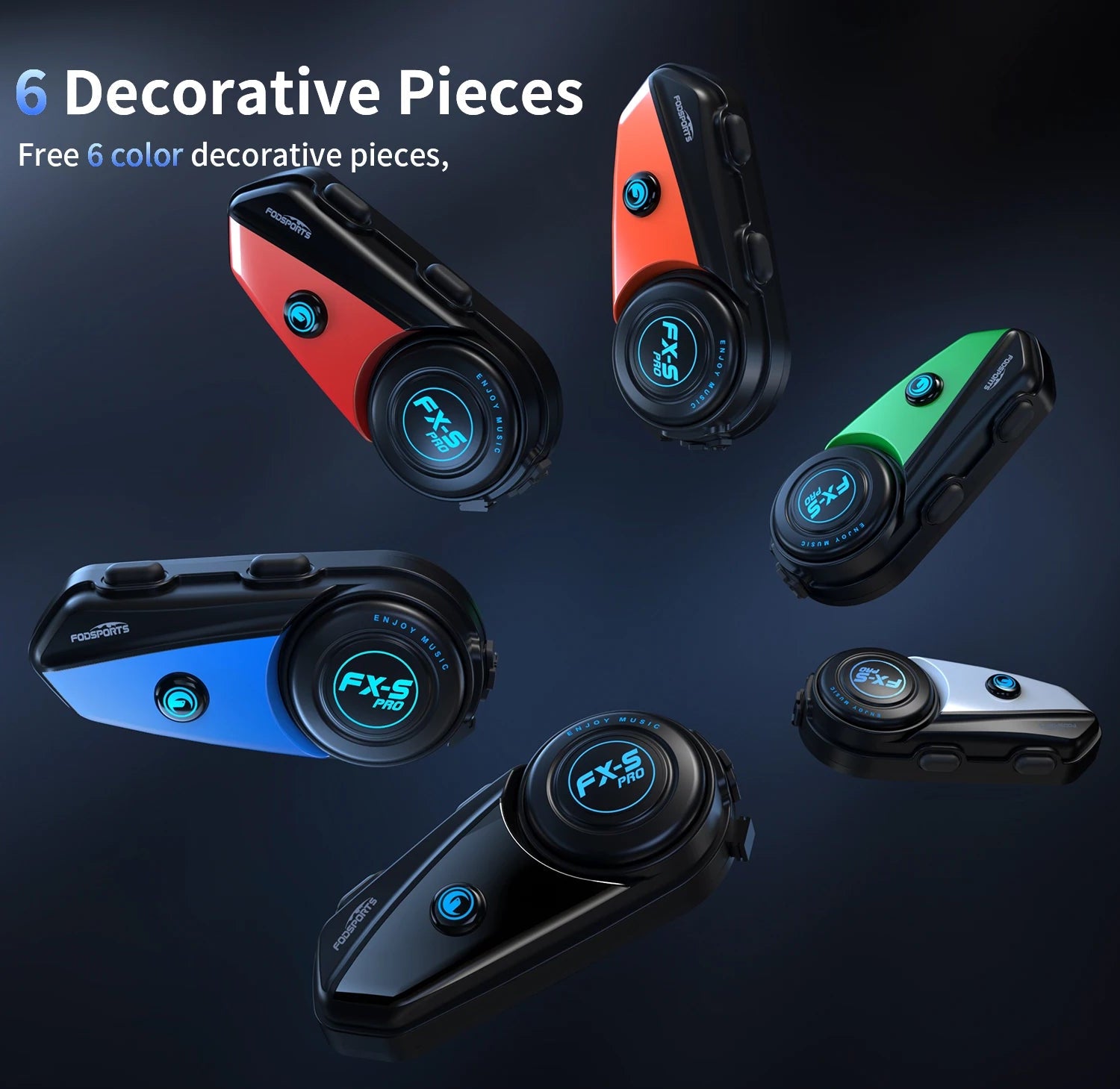 Bluetooth Helmet Intercom Headset Pair for Motorcycles with 1000m Range Noise Reduction and IP65 Waterproof