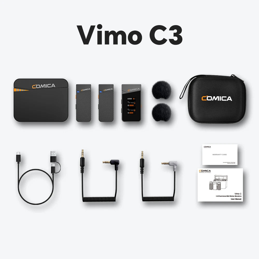 2.4GHz Mini Wireless Lavalier Microphone with Charging Case for Camera Phone Podcast Interview