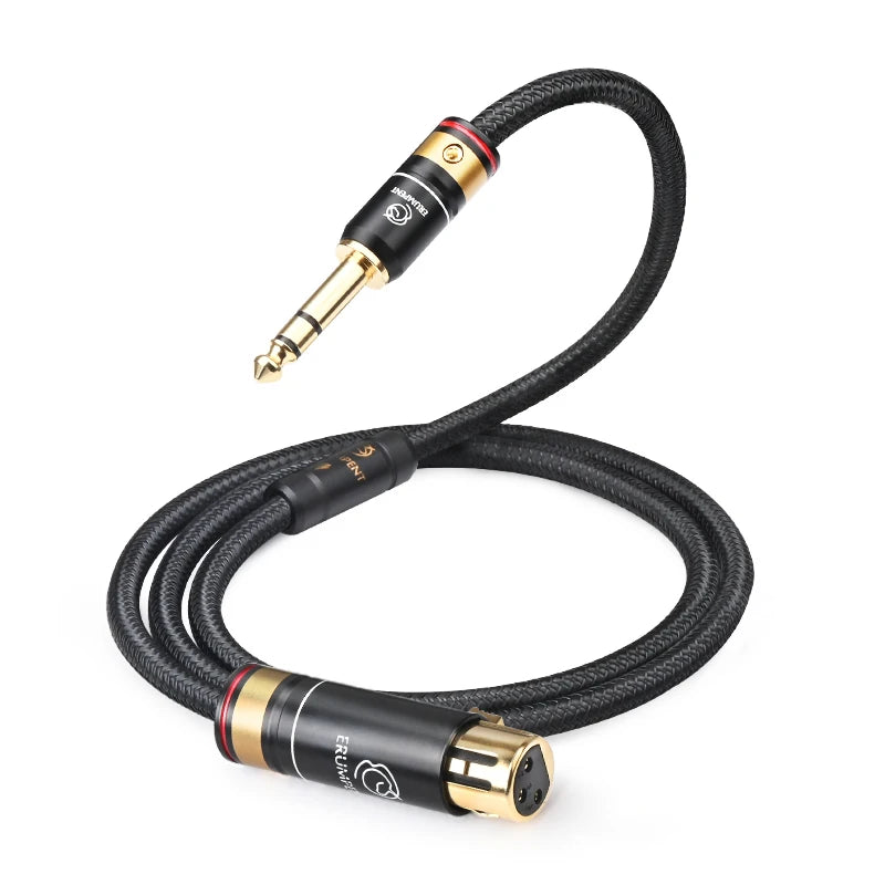 Premium 6.35mm TRS to XLR Balanced Stereo Audio Cable for Microphone and Speaker Connection