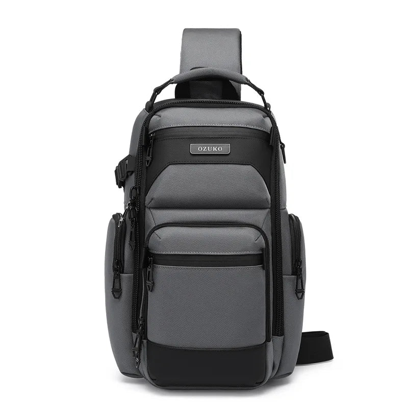 Sleek Multi-functional Chest Bag Water Resistant Lightweight Crossbody Travel Bag for Everyday Use