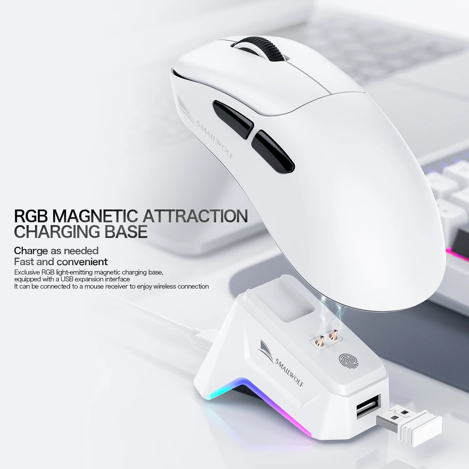 Lightweight Wireless Gaming Mouse with Bluetooth and Three Mode Connectivity for Laptops