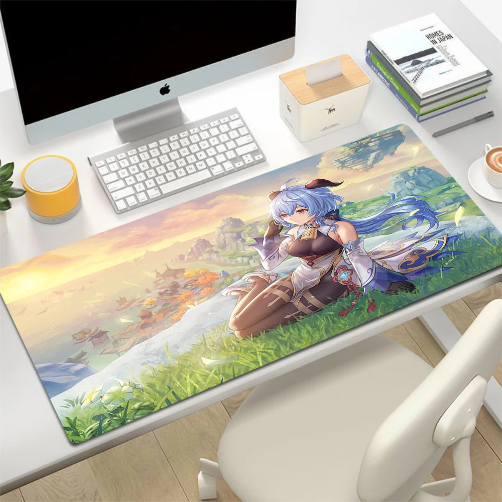 XL Anime Gaming Mouse Pad with Anti-slip Rubber Base, Stitched Edges, Custom Print Options