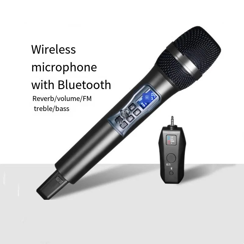 Wireless UHF Handheld Karaoke Microphone with Bluetooth Receiver and Reverb for Home or Stage