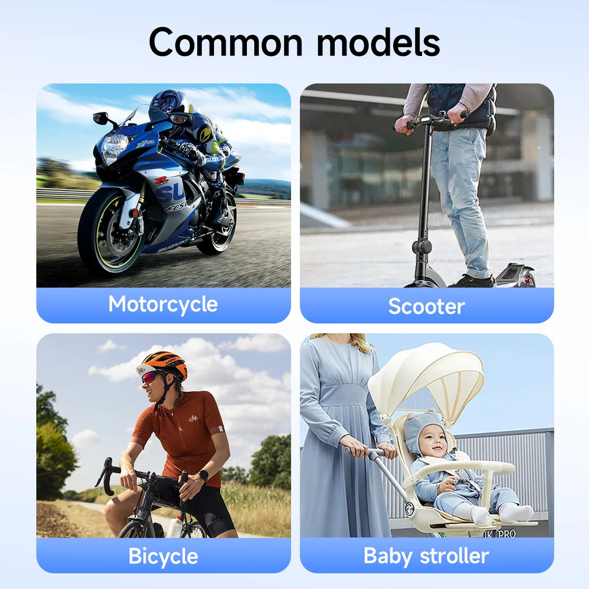 Universal 360° Rotating Motorcycle and Bicycle Phone Holder Clip Mount for Large Smartphones