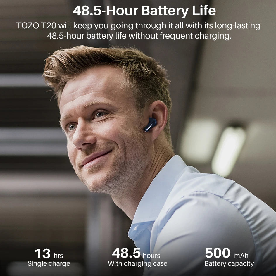 True Wireless Bluetooth Earbuds with LED Display Dual Mic ENC Long Battery IPX8 Waterproof